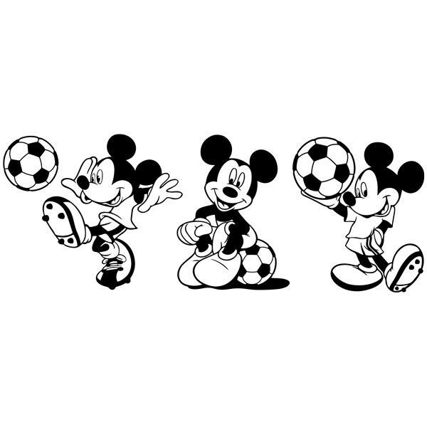 Adesivi per Bambini: Triptych Mickey Mouse Calciatore