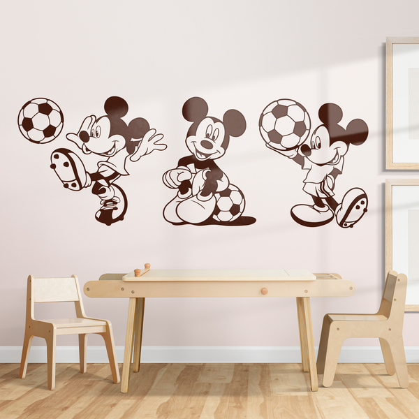 Adesivi per Bambini: Triptych Mickey Mouse Calciatore