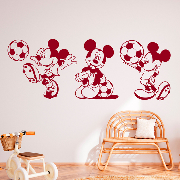 Adesivi per Bambini: Triptych Mickey Mouse Calciatore