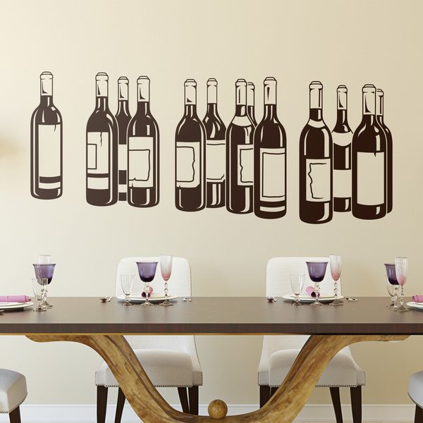 Adesivi Murali: Bottiglie di vino rosso 0