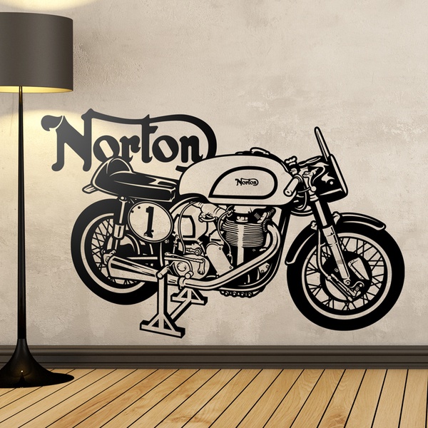 Adesivi Murali: Moto classica Norton Manx 30M - 1960