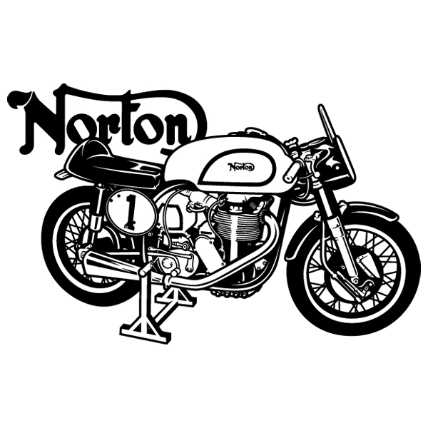 Adesivi Murali: Moto classica Norton Manx 30M - 1960