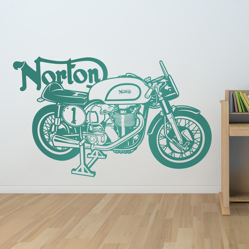 Adesivi Murali: Moto classica Norton Manx 30M - 1960