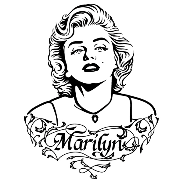 Adesivi Murali: Marilyn Monroe Ornamenti e testo