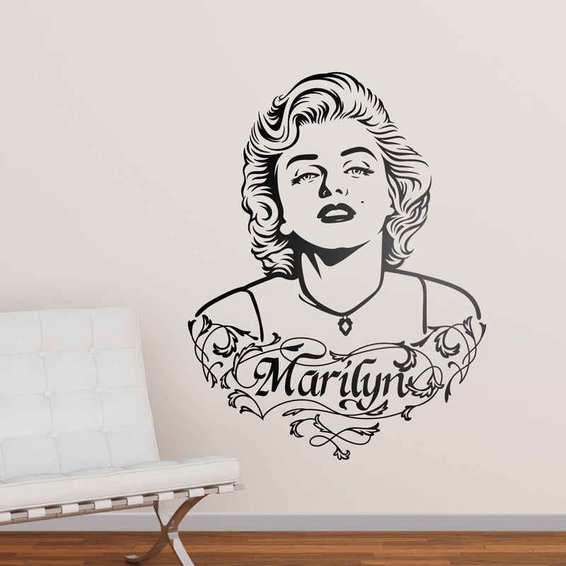 Adesivi Murali: Marilyn Monroe Ornamenti e testo