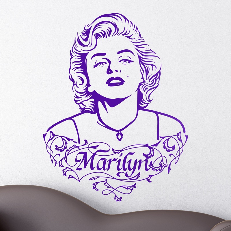 Adesivi Murali: Marilyn Monroe Ornamenti e testo