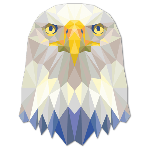 Adesivi Murali: Aquila testa origami