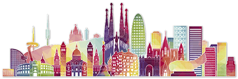 Adesivi Murali: Barcellona orizzonte colore