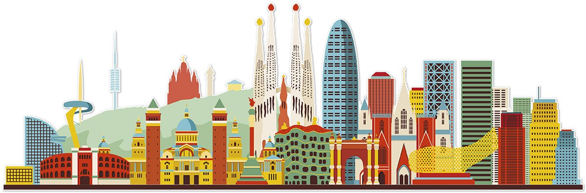 Adesivi Murali: Skyline Barcellona Edifici