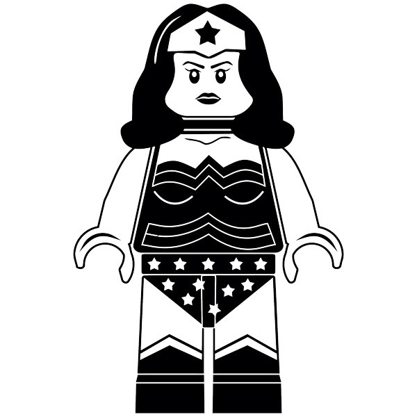 Adesivi per Bambini: Figura Lego Superwoman