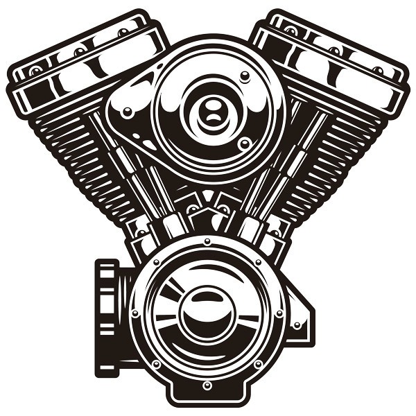 Adesivi Murali: Motor Evolution Engine Harley Davidson