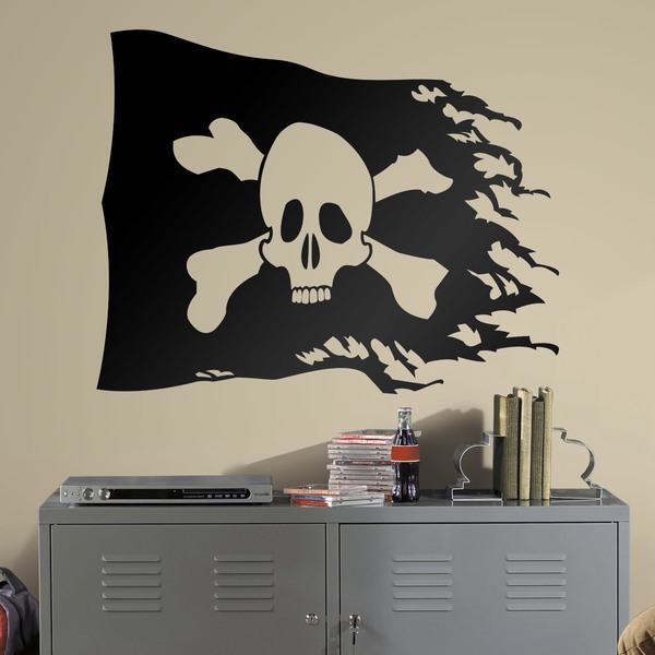 Adesivi per Bambini: Bandiera dei pirati indossata