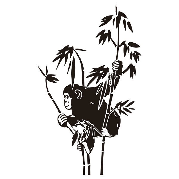 Adesivi Murali: Scimmia in bambù
