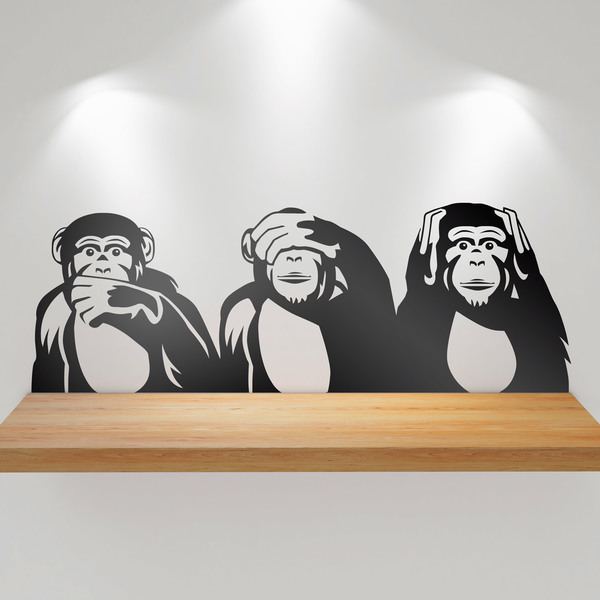 Adesivi Murali: Le tre scimmie sagge