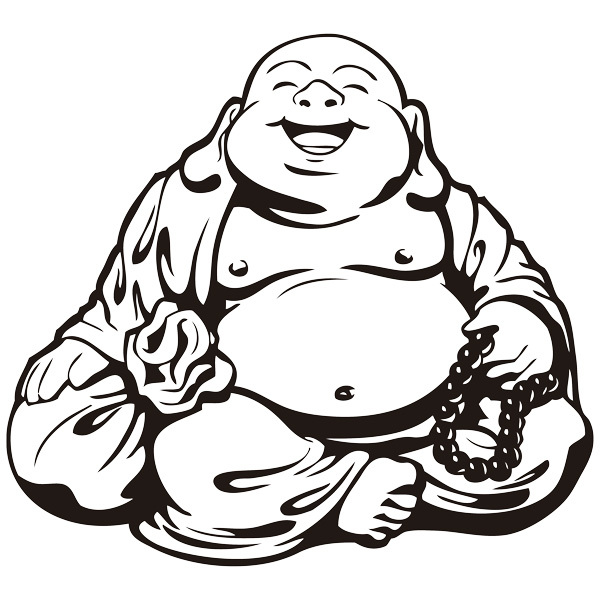 Adesivi Murali: Hotei, sorridente Buddha