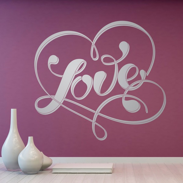 Adesivi Murali: Parola Amore e cuore 0