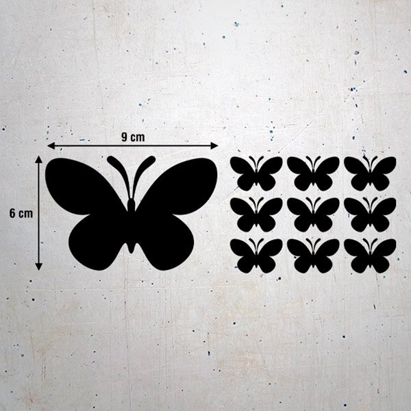 Adesivi Murali: Kit 9 adesivi Farfalle