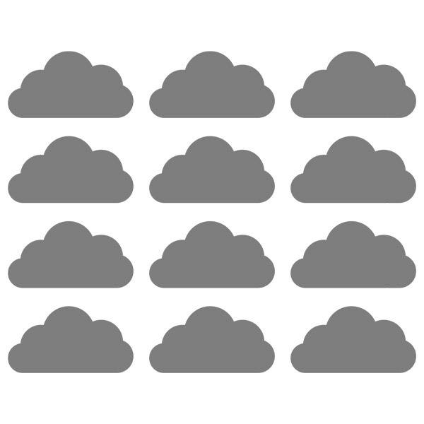 Adesivi Murali: Kit di 12 nuvole di vinile