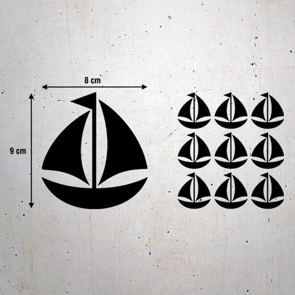 Adesivi Murali: Kit 9 adesivi Barca a vela