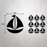 Adesivi Murali: Kit 9 adesivi Barca a vela 3