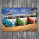 Adesivi Murali: 3 furgoni Volkswagen Hippie 3