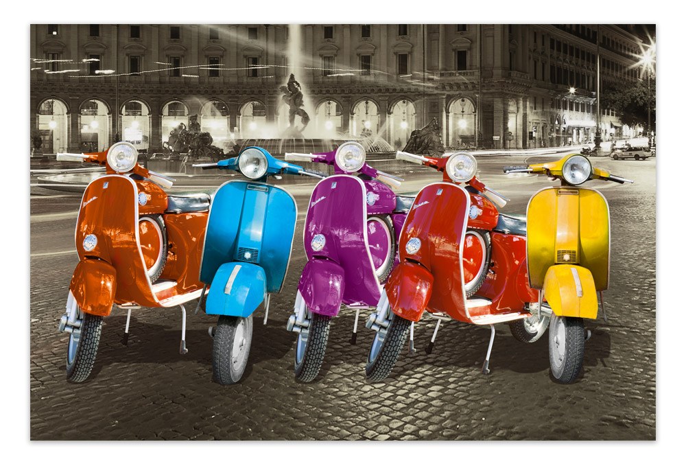 Adesivi Murali: 5 Vespe a Roma