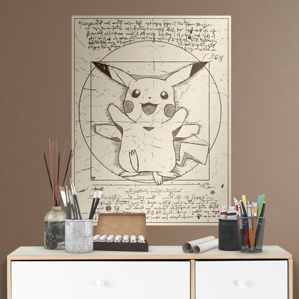 Adesivi Murali: Pikachu Vitruvius 1