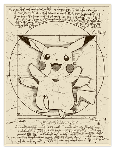 Adesivi Murali: Pikachu Vitruvius 0