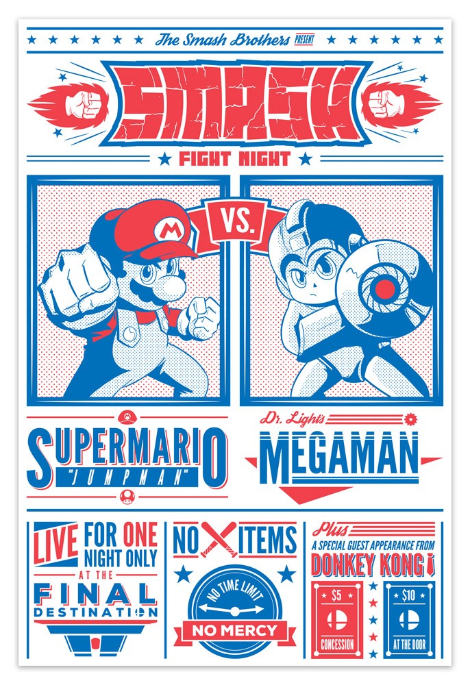 Adesivi Murali: Mario Bros vs Megaman