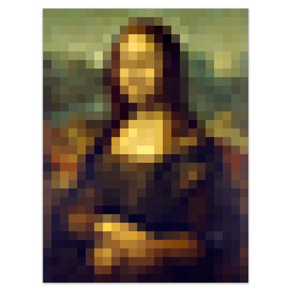 Adesivi Murali: Poster Mona Lisa Gioconda Pixel