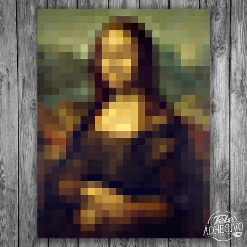 Adesivi Murali: Poster Mona Lisa Gioconda Pixel