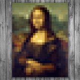 Adesivi Murali: Poster Mona Lisa Gioconda Pixel 3