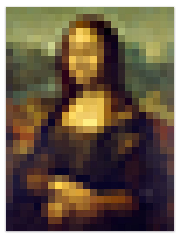 Adesivi Murali: Poster Mona Lisa Gioconda Pixel