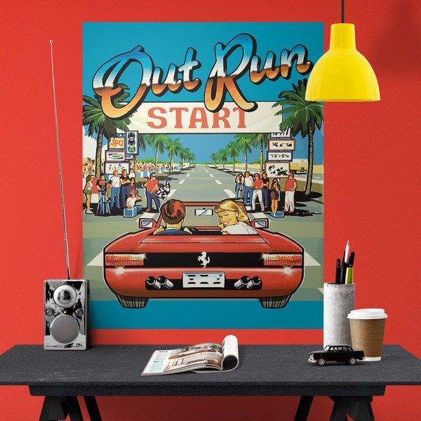 Adesivi Murali: Poster adesivo Out Run Arcade