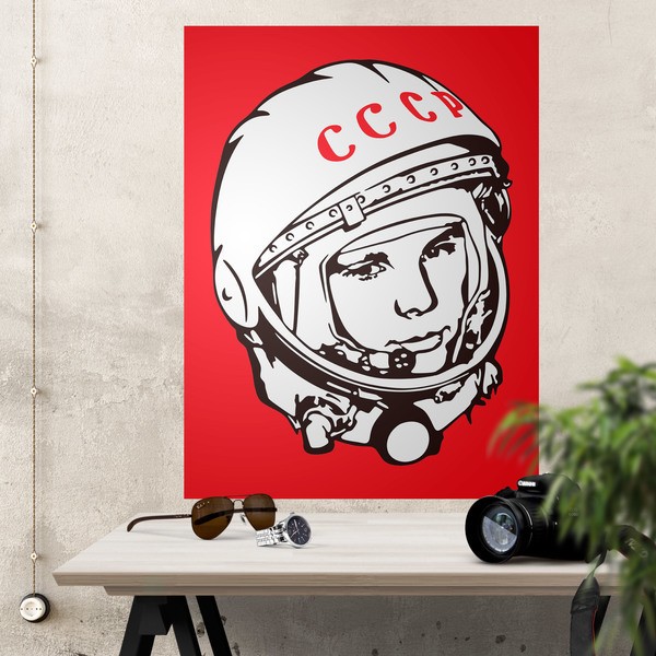 Adesivi Murali: Poster Astronauta Yuri Gagarin 1