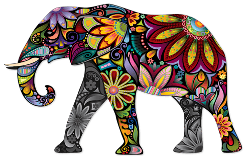 Adesivi Murali: Elefante indù