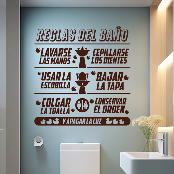 Adesivi Murali: Regole da bagno in spagnolo