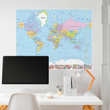 Adesivi Murali: Poster adesivo Mappa del mondo con le bandiere 4