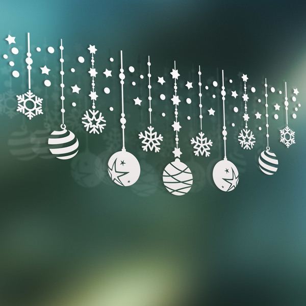 Adesivi Murali: Composizione di Natale di palle e stelle