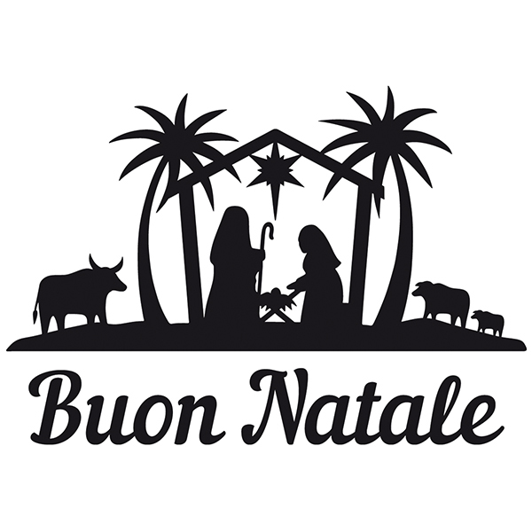 Buon Natale 118.Adesivo Buon Natale Noel Nel Portale Di Betlemme Stickersmurali Com