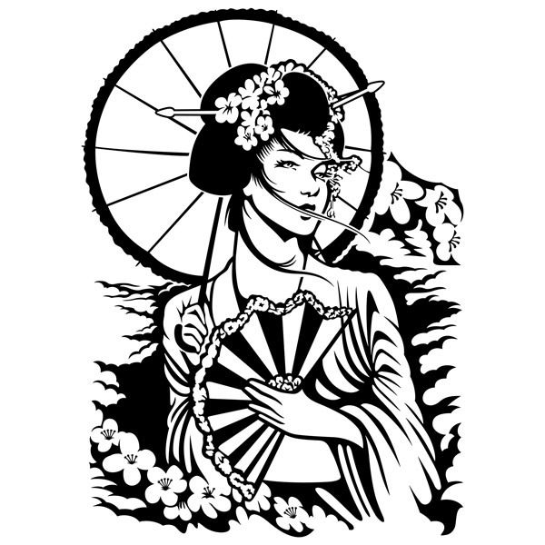 Adesivi Murali: Geisha giapponese