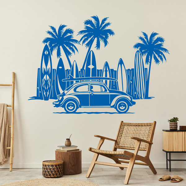 Adesivi Murali: Volkswagen, tavole da surf e palme