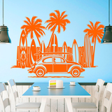 Adesivi Murali: Volkswagen, tavole da surf e palme 4