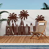 Adesivi Murali: Palme e tavole da surf sulla spiaggia 2