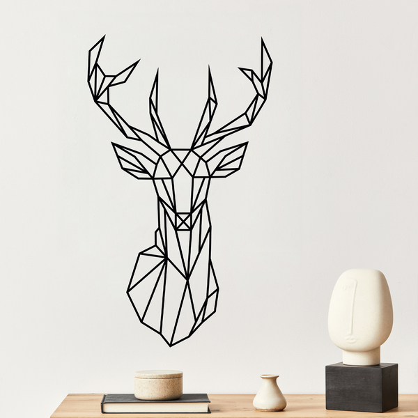 Adesivi Murali: Origami testa di cervo geometrica