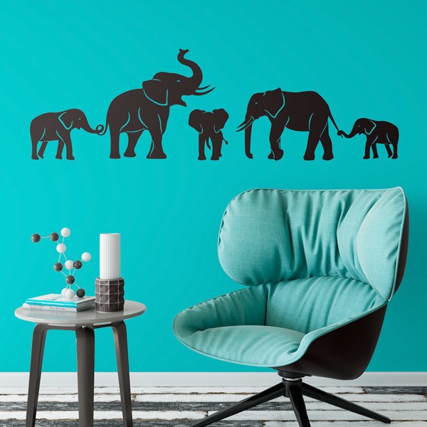 Adesivi Murali: Mandria di elefanti 0
