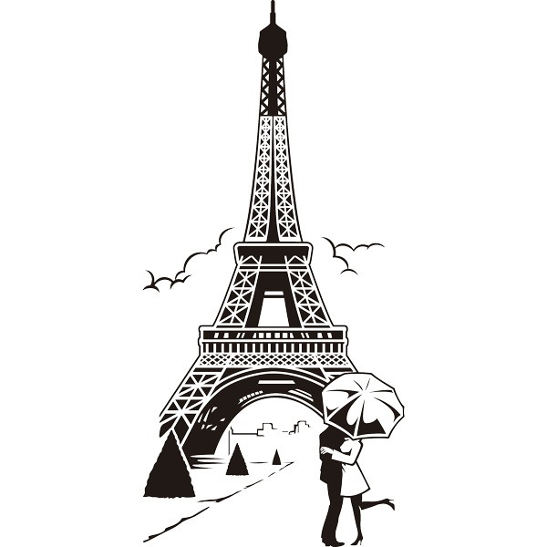 Adesivi Murali: Amore sotto la Torre Eiffel