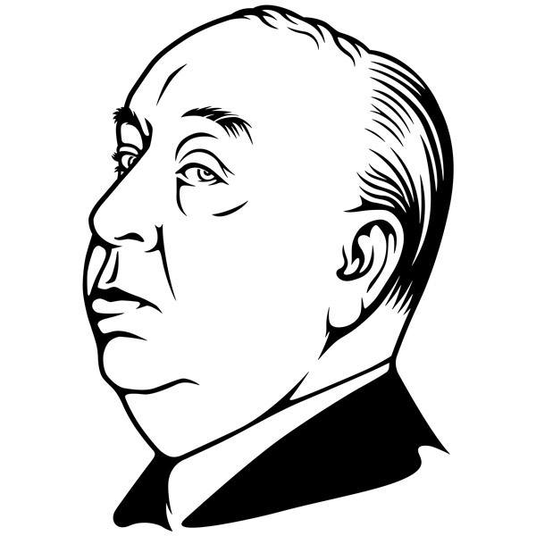 Adesivi Murali: Alfred Hitchcock face