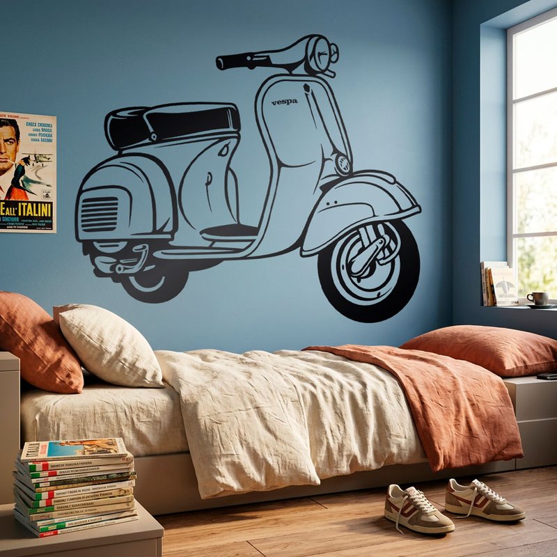 Adesivi Murali: Scooter Vespa vintage