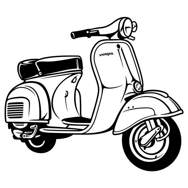 Adesivi Murali: Scooter Vespa vintage